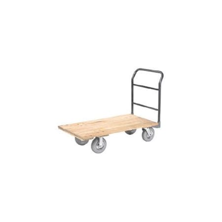 Global Industrial Platform Truck w/Hardwood Deck, 48 x 24, 1200 Lb. Capacity, 8 Pneumatic Casters 952500P
